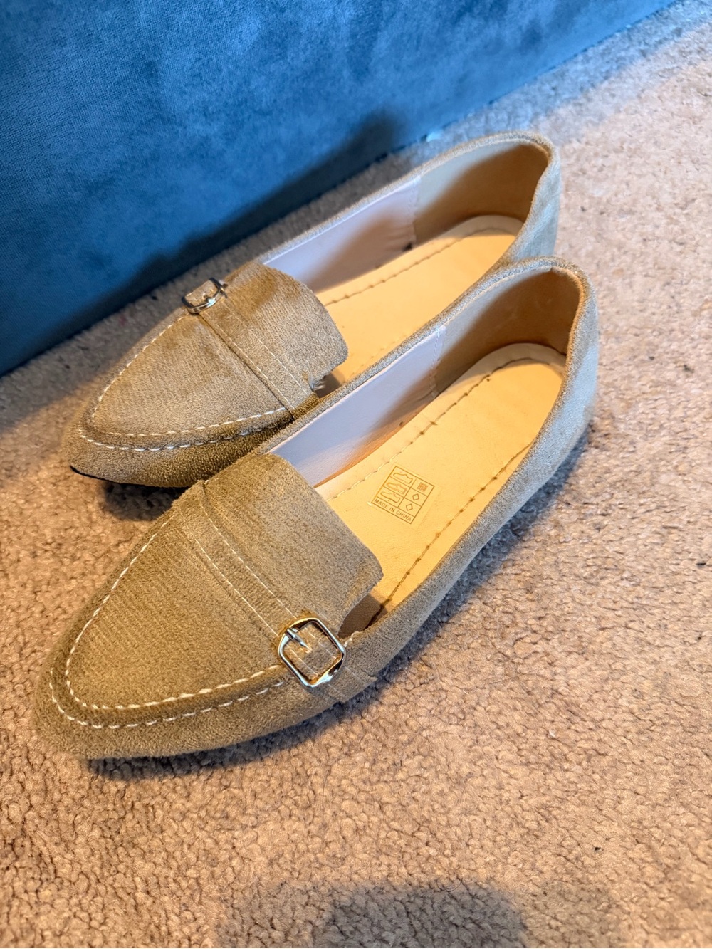 Women's Tan Suede Pointed Loafers - Classic Slip-On - Picture 3 of 4